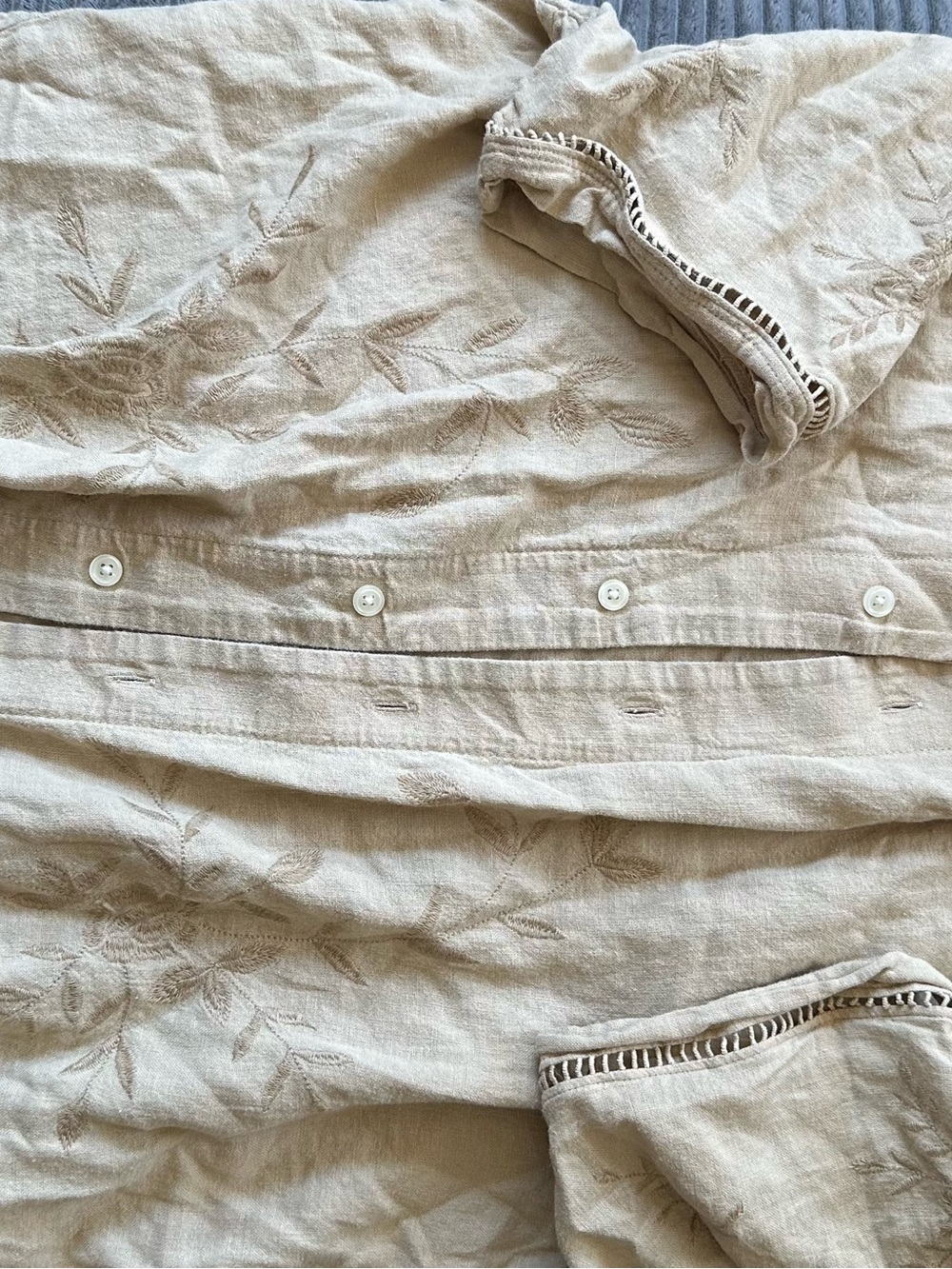 Abercrombie & Fitch Linen Blend Shirt in Beige
